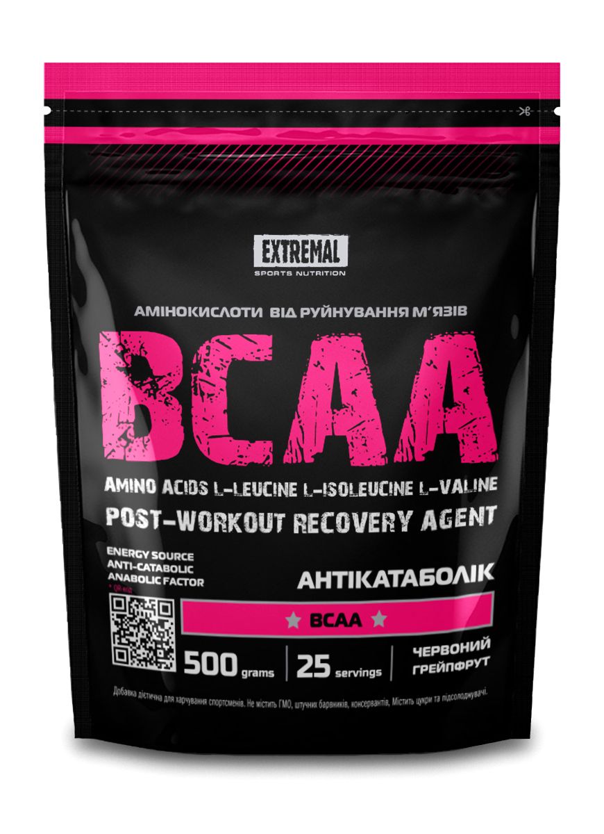 Амінокислоти Extremal BCAA 2:1:1 500 г – ВСАА для смачних коктейлів, для захисту і відновлення м’язів